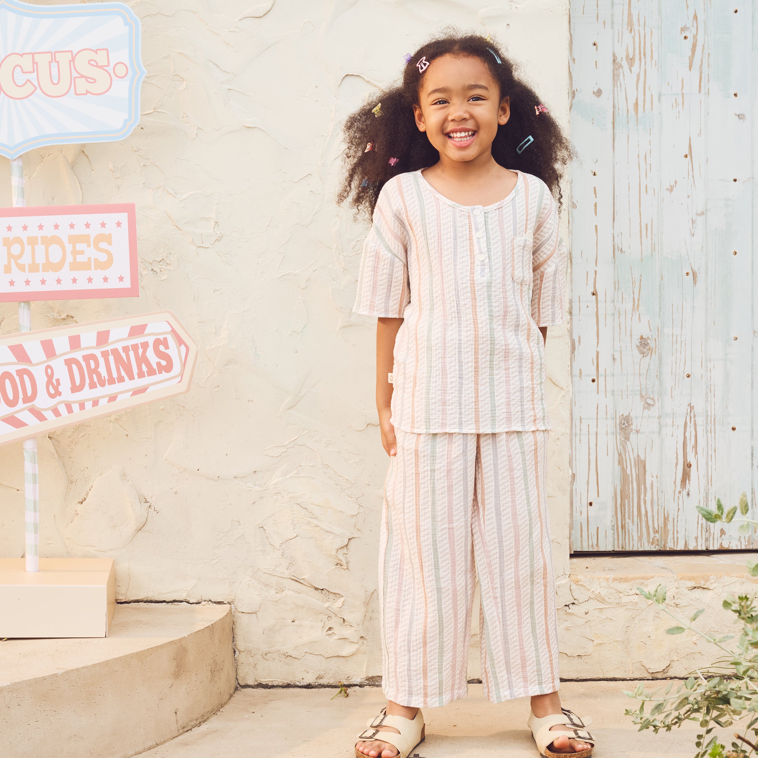 Wrinkled Muslin Henley Shirt