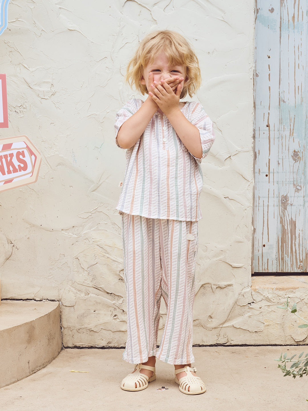 Wrinkled Muslin Henley Shirt