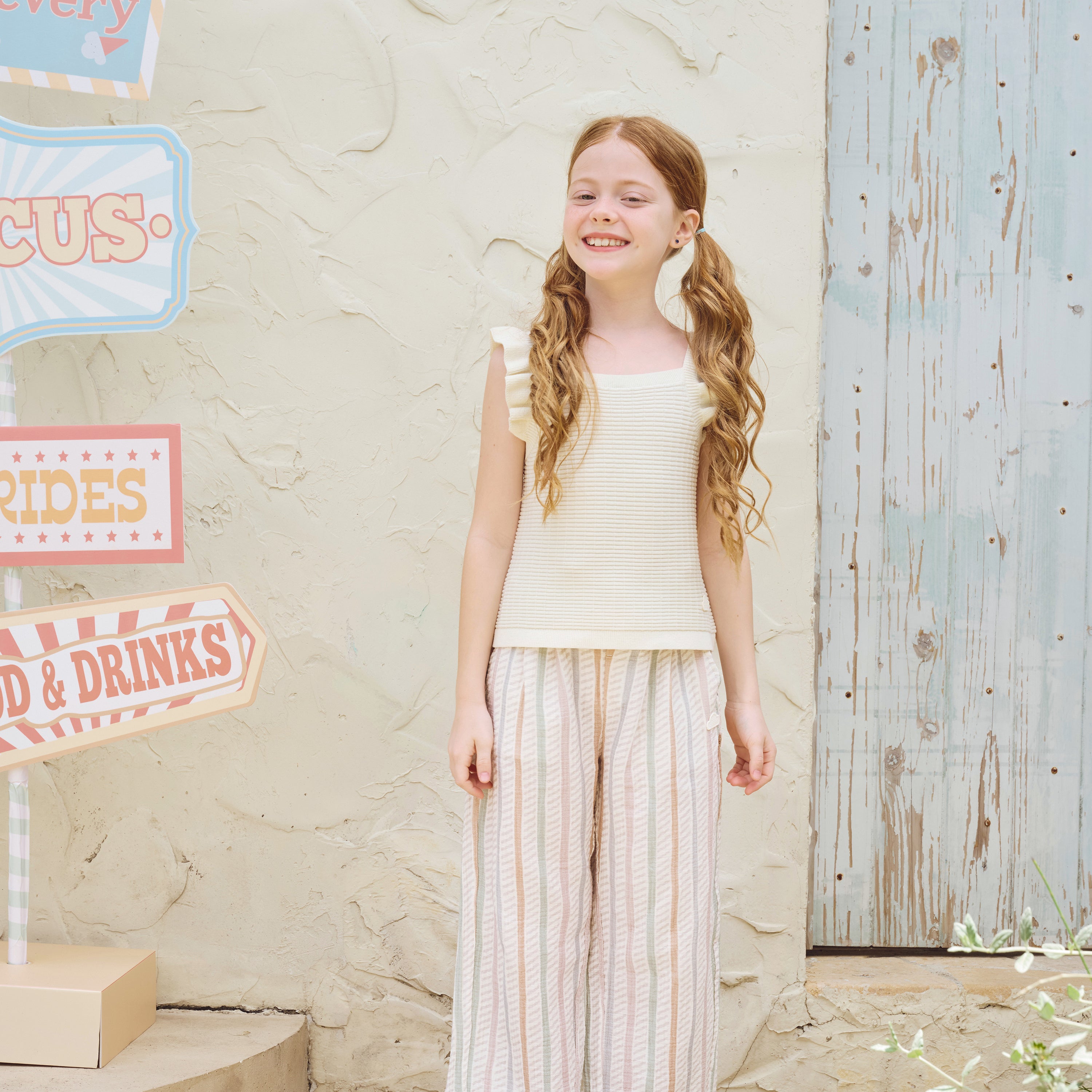 Wrinkled Muslin Wide Leg Pants