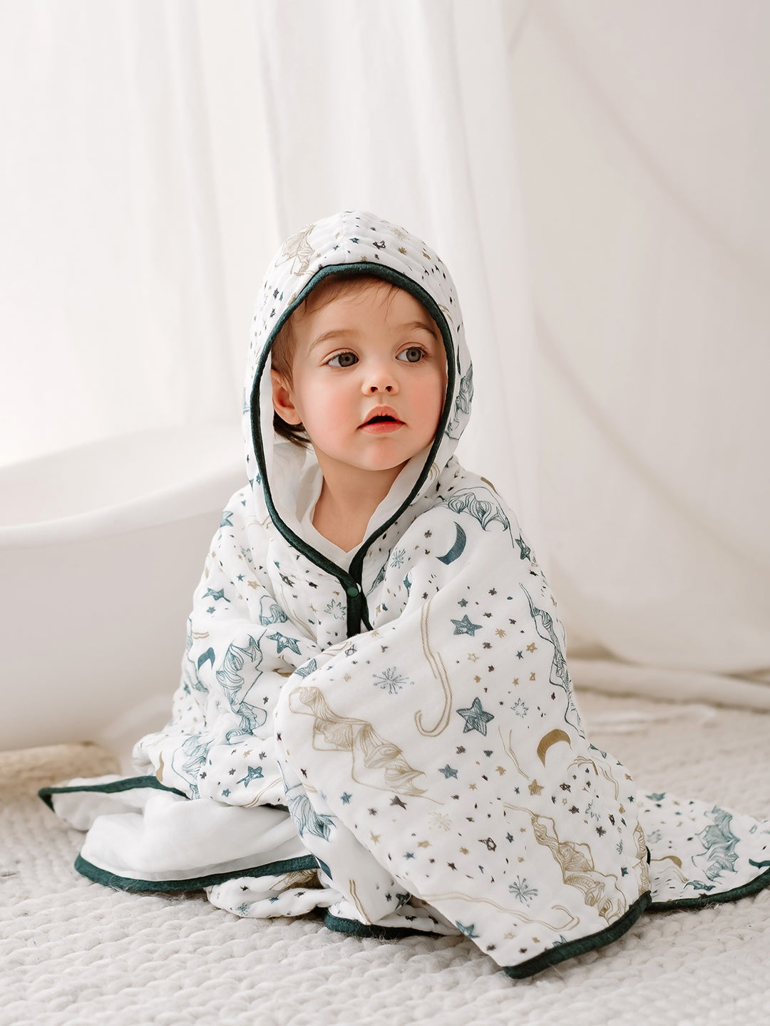Organic Muslin Bath Poncho
