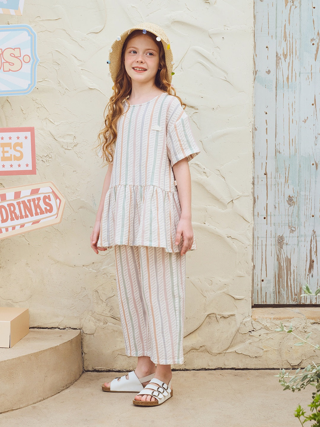 Wrinkled Muslin Wide Leg Pants