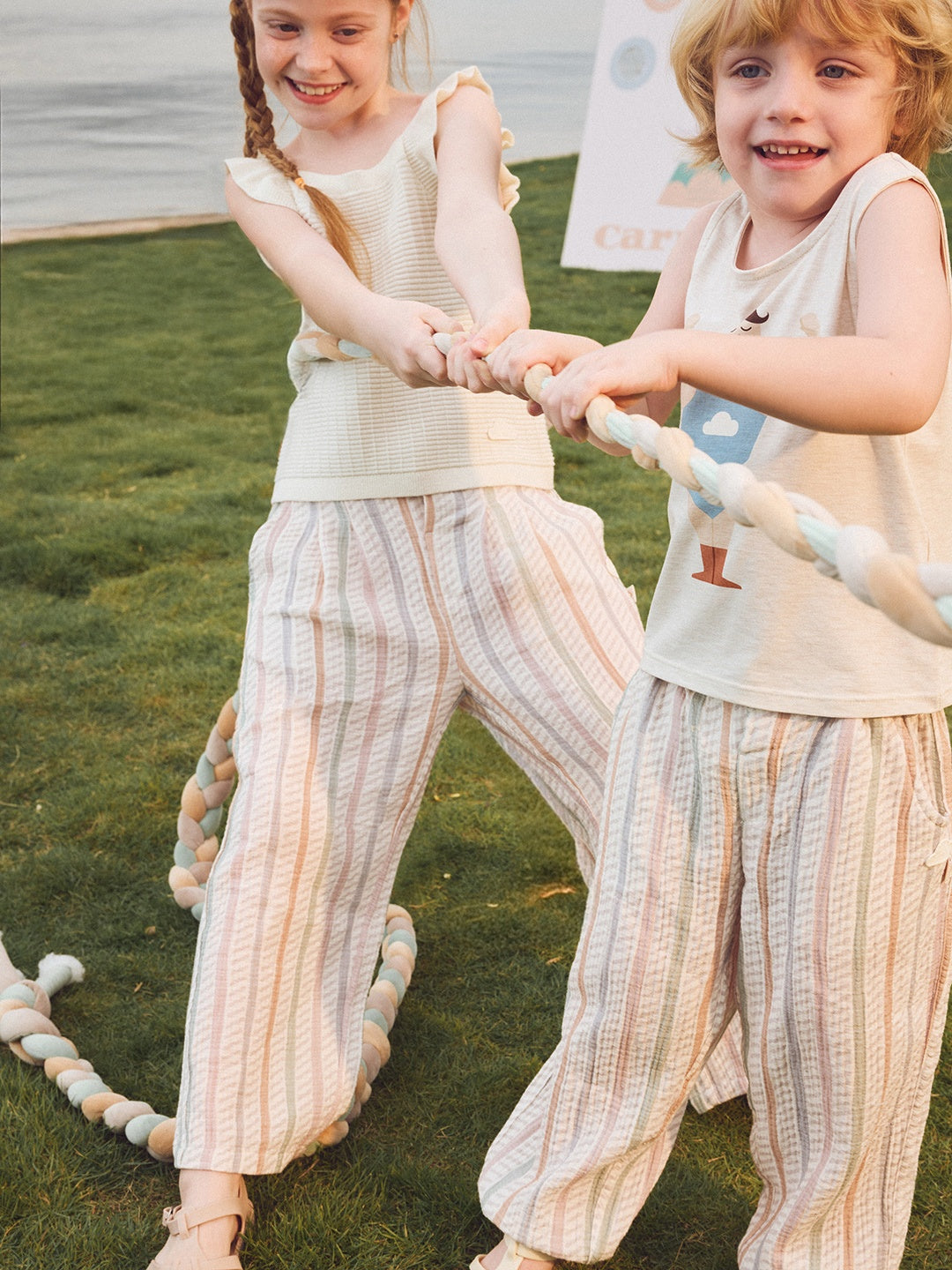 Wrinkled Muslin Wide Leg Pants