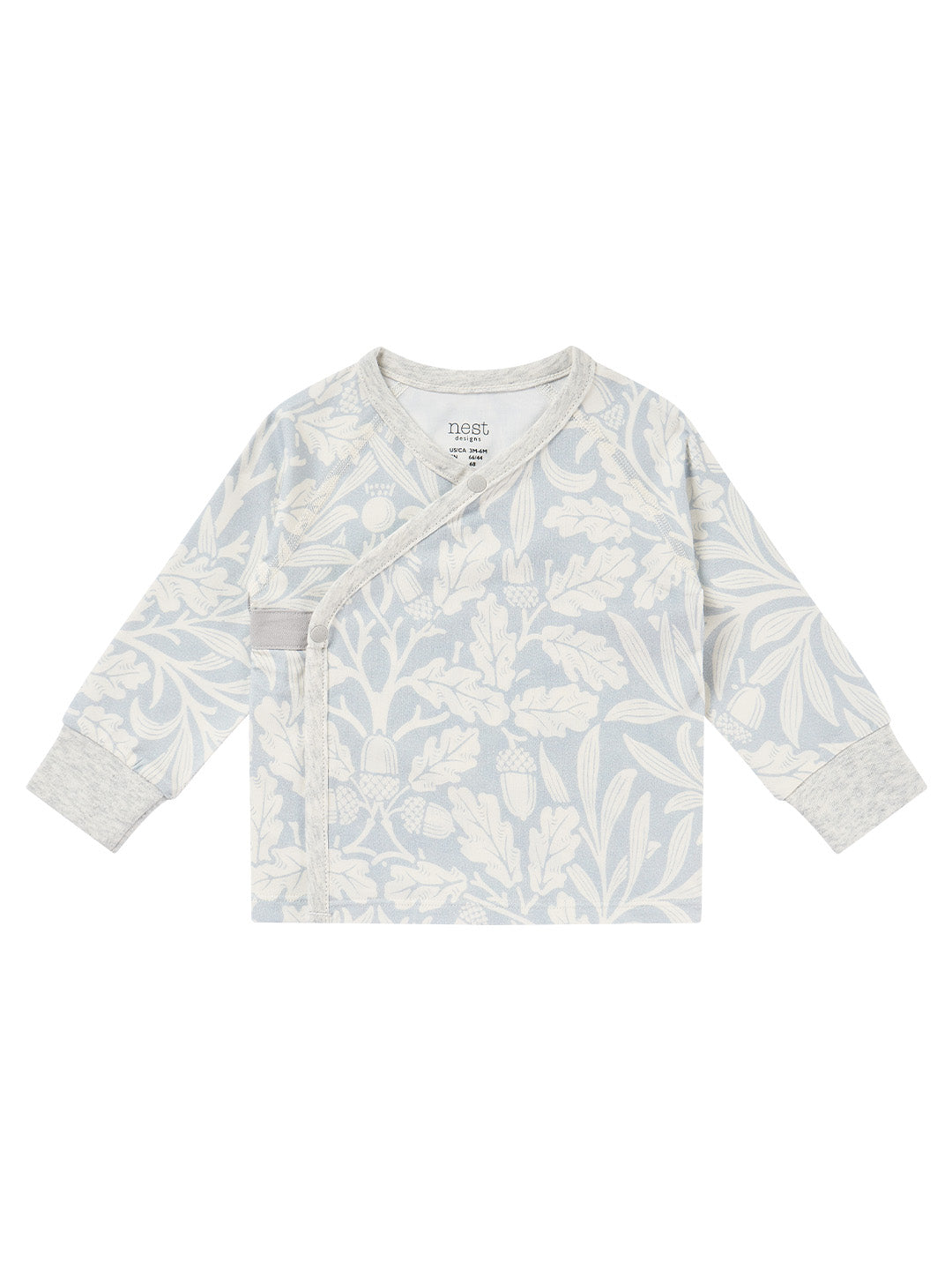 Bamboo Cotton Jersey Long Sleeve Kimono Shirt