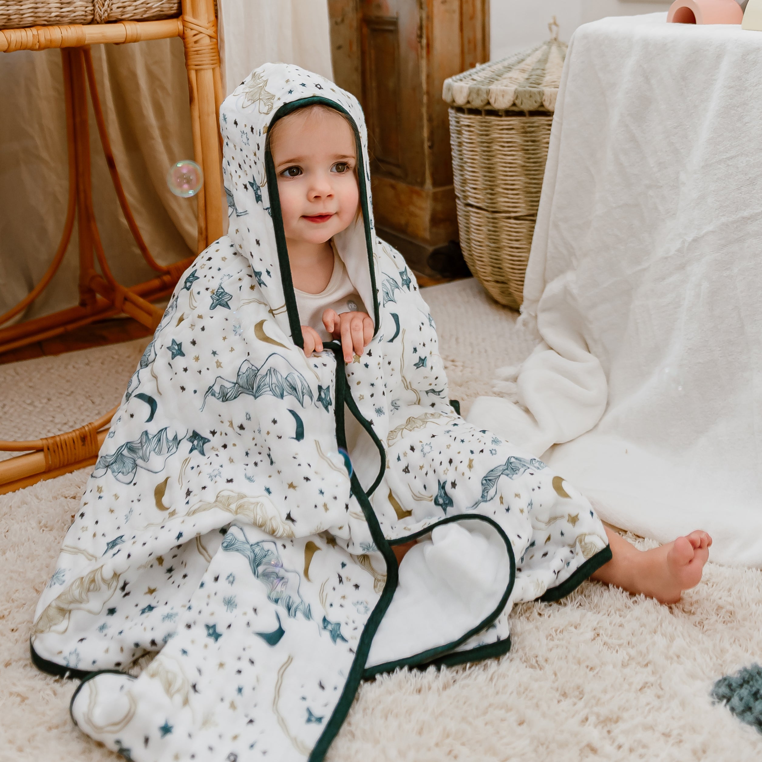 Organic Muslin Bath Poncho