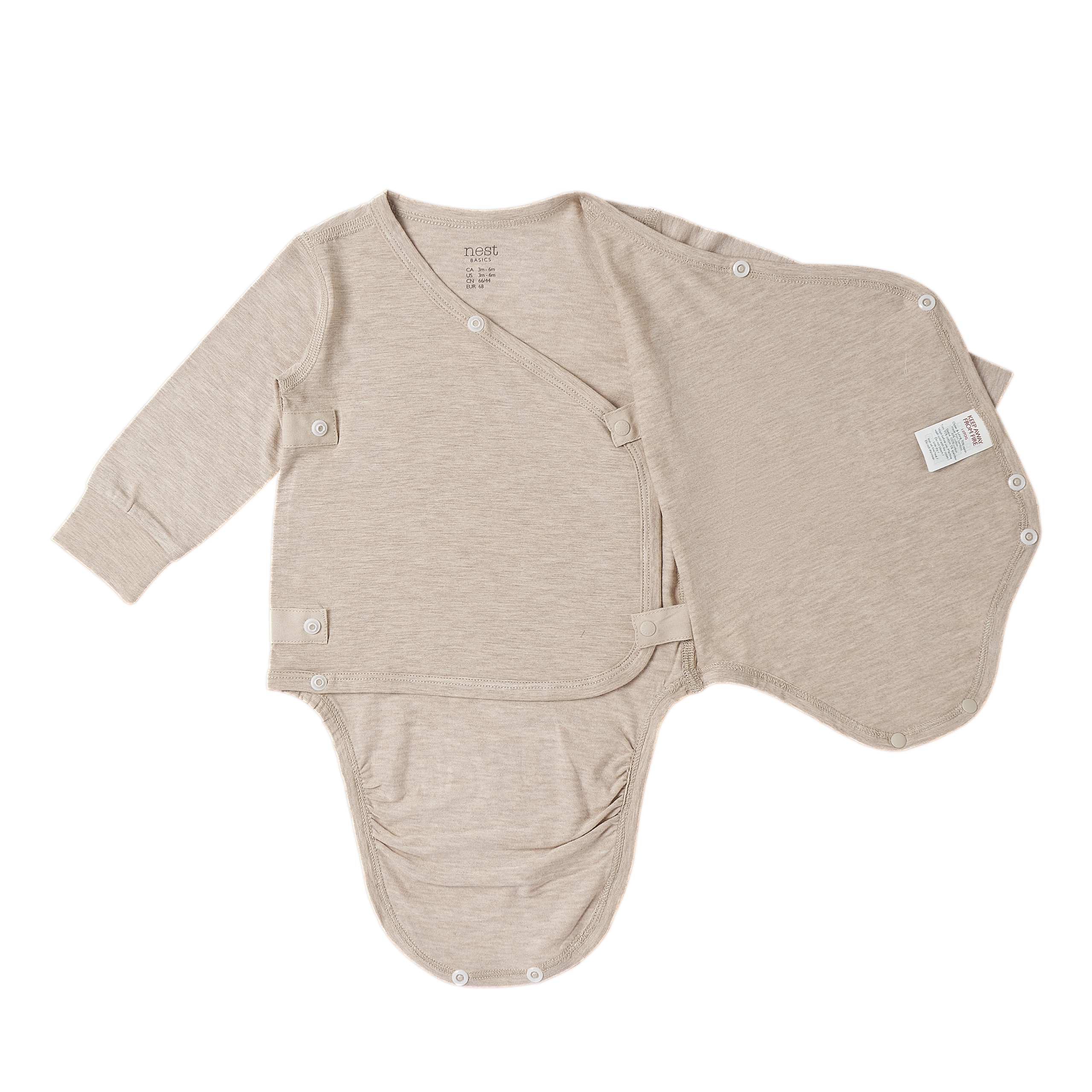 Bamboo Turalear Long Sleeve Kimono Onesie
