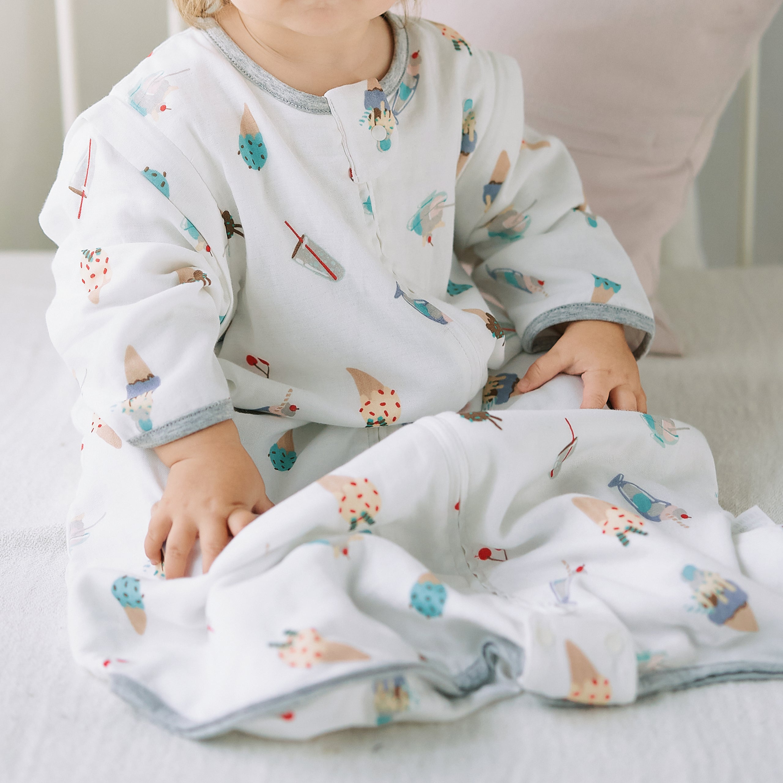 Bamboo Muslin Removable 3/4 Sleeve Sleep Bag 0.6 TOG