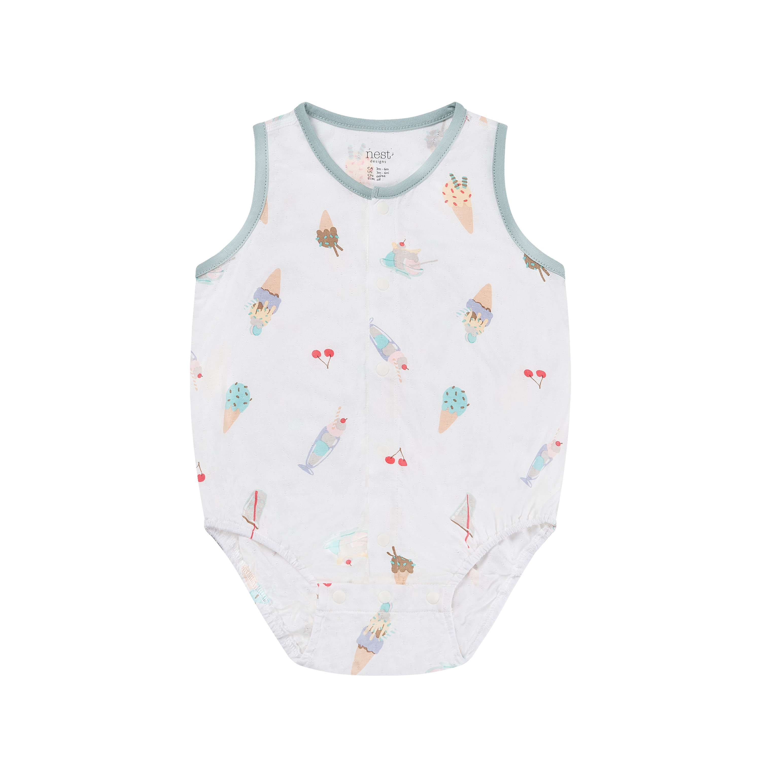 Jacquard Jersey Sleeveless Onesie