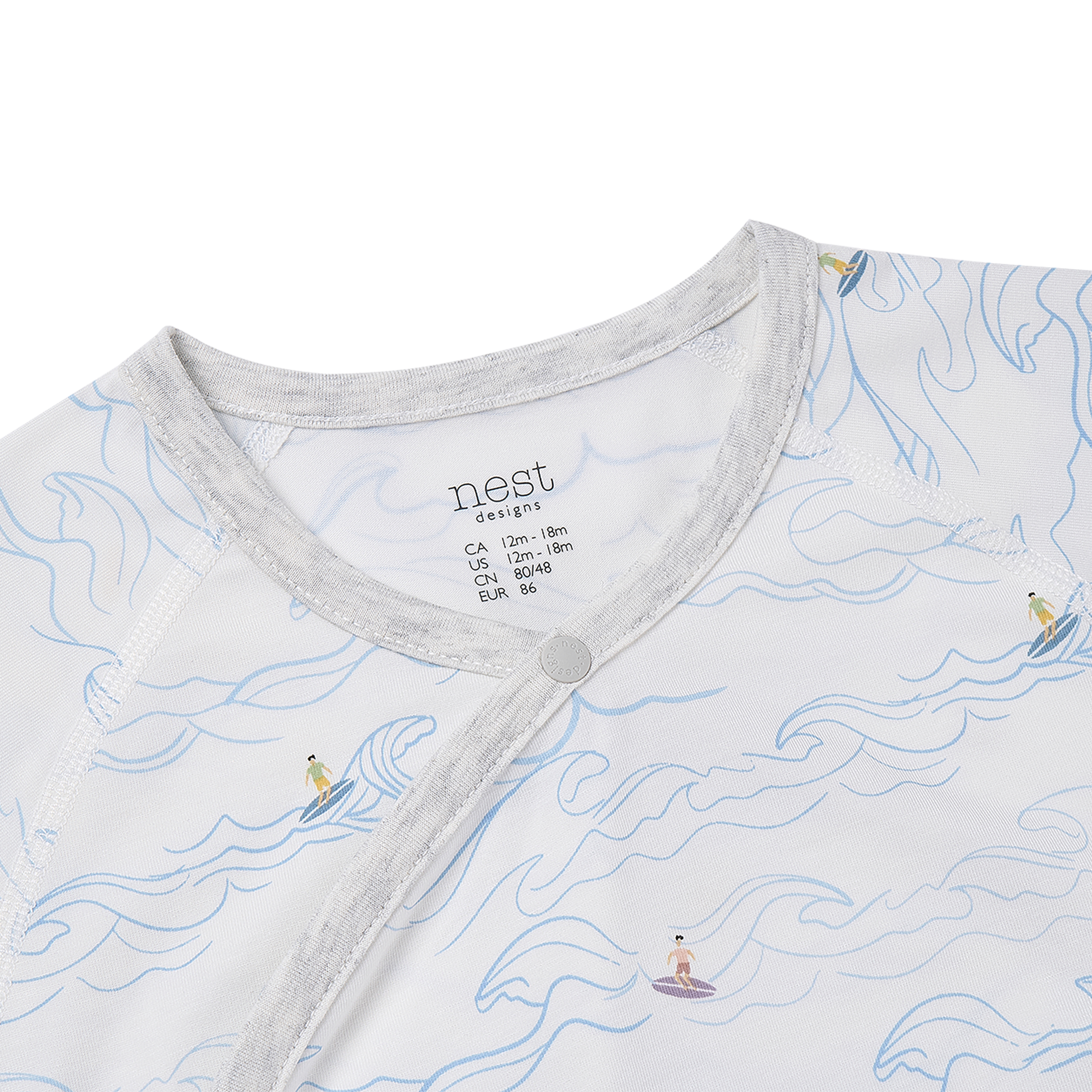 Avocado Bamboo Stretch Jersey Long Sleeve Kimono Romper