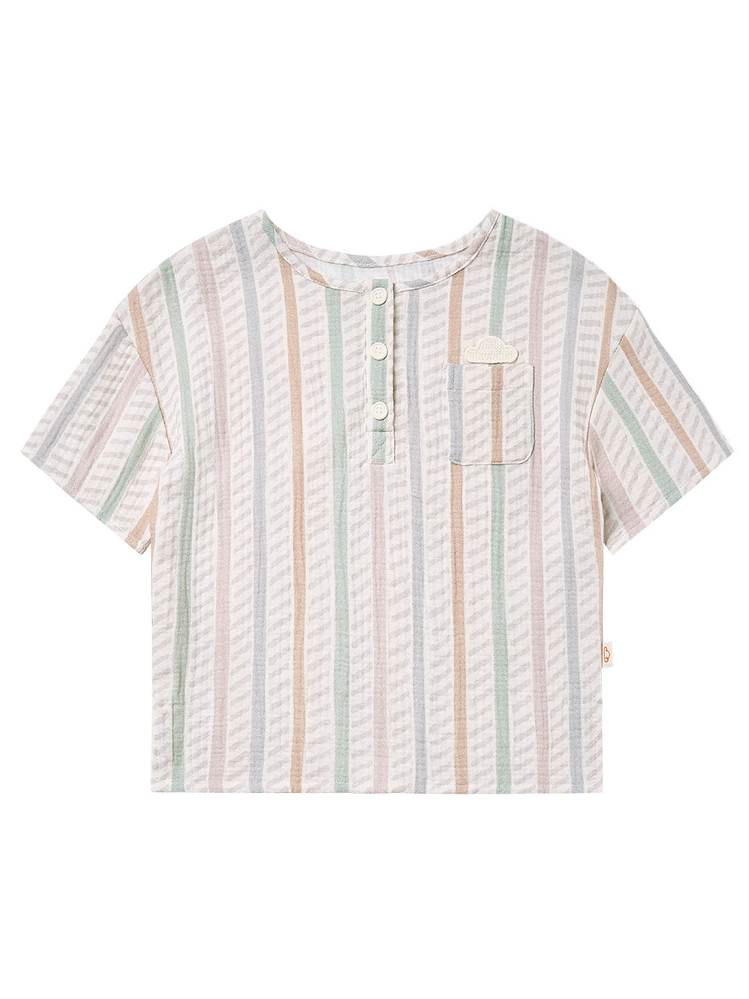 Wrinkled Muslin Henley Shirt