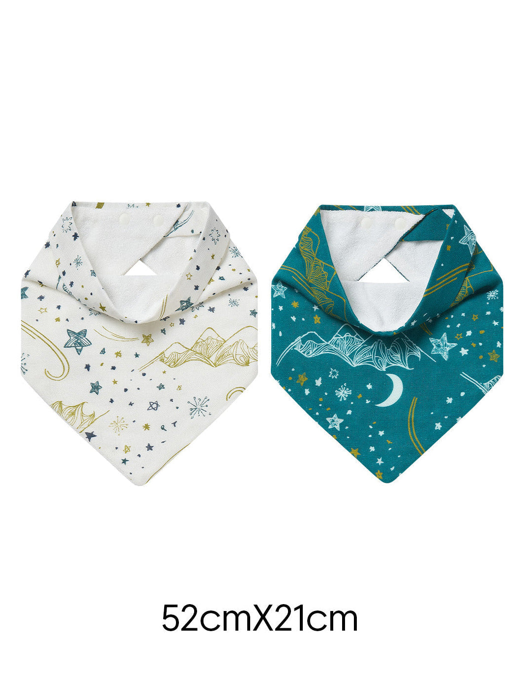 Bamboo Muslin+Terry Bibs Bandanas(2-Pack)