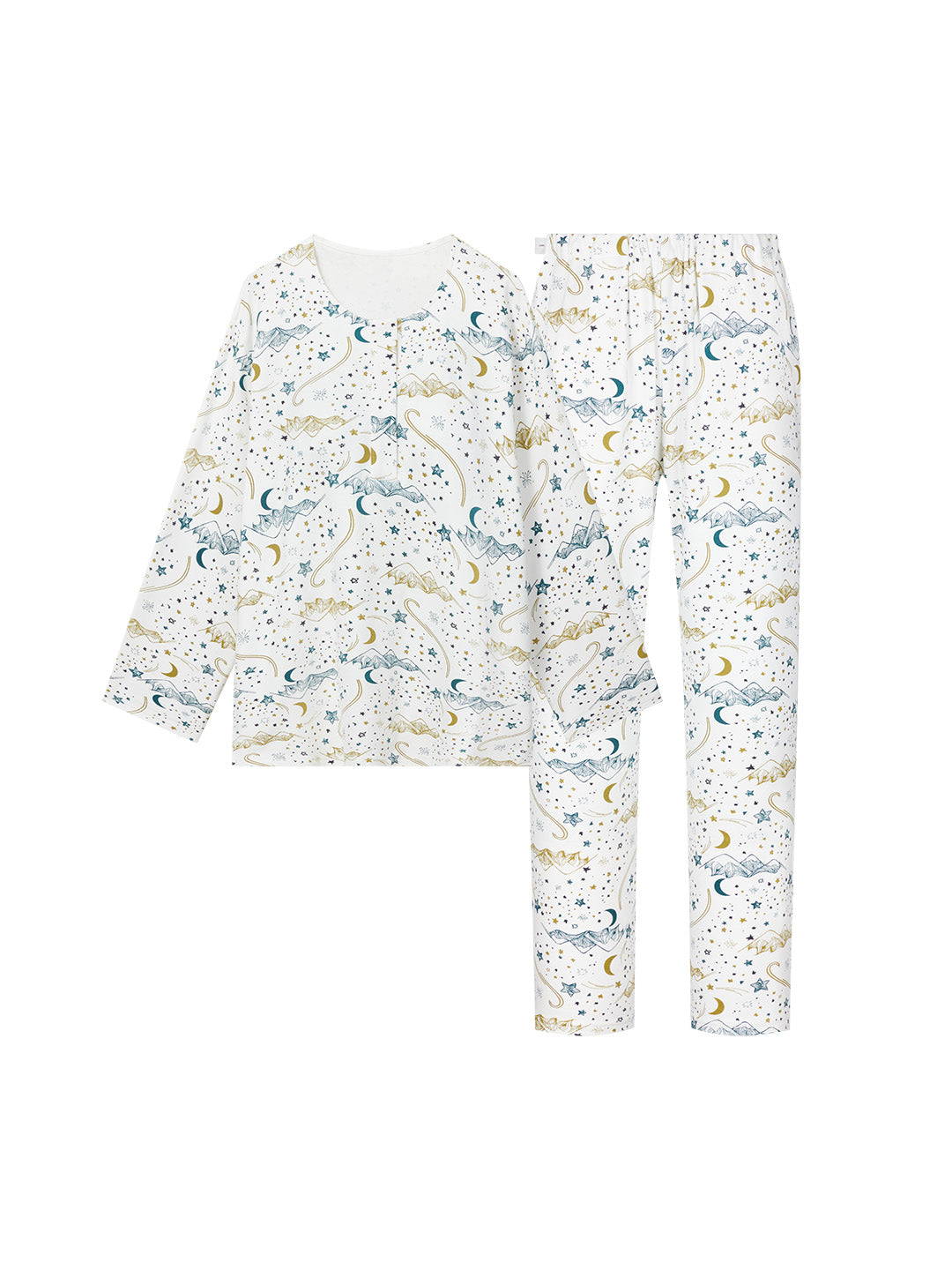 Combed Cotton Interlock Long Sleeve Nursing PJ Set