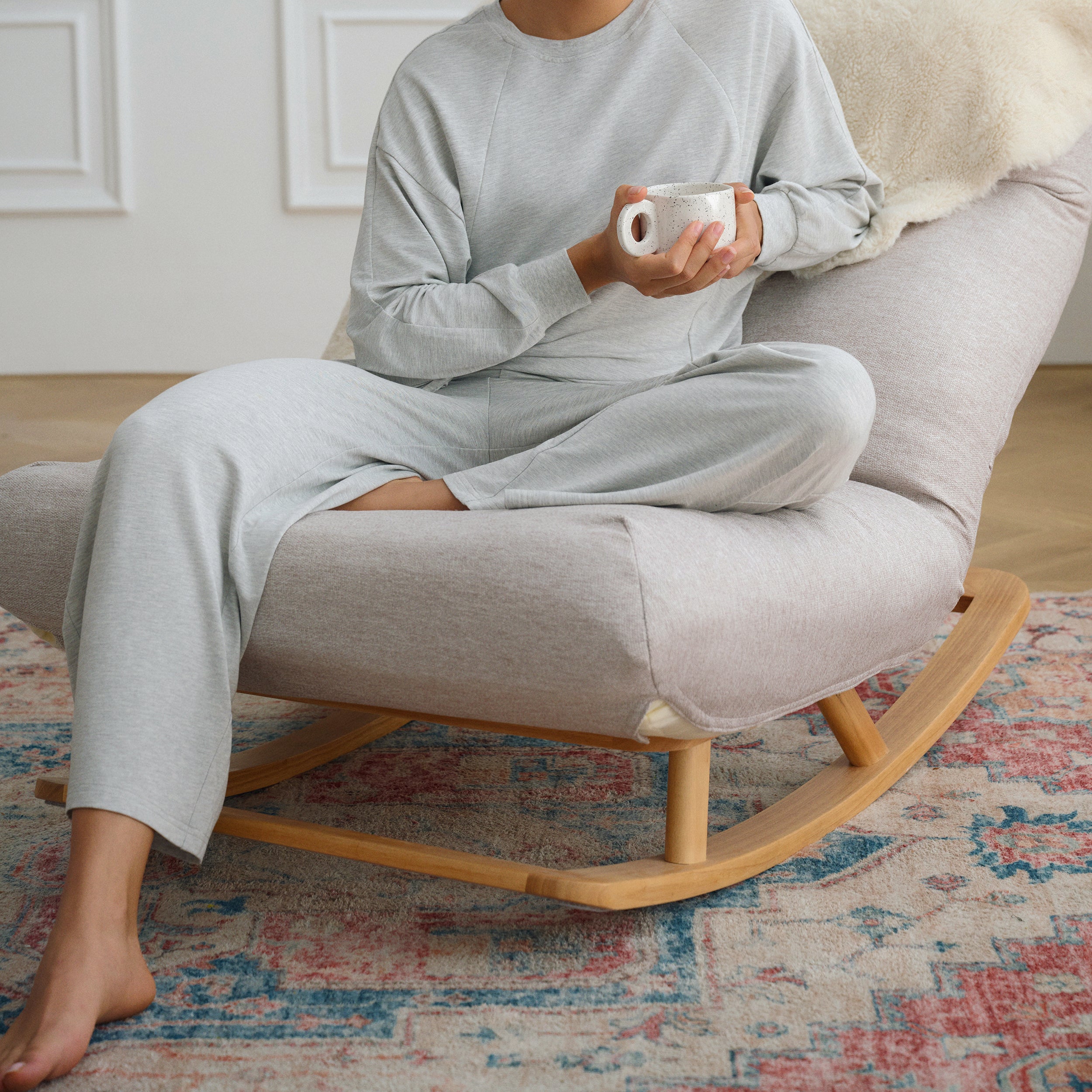 Bamboo Cotton French Terry Maternity Wide Leg Pants