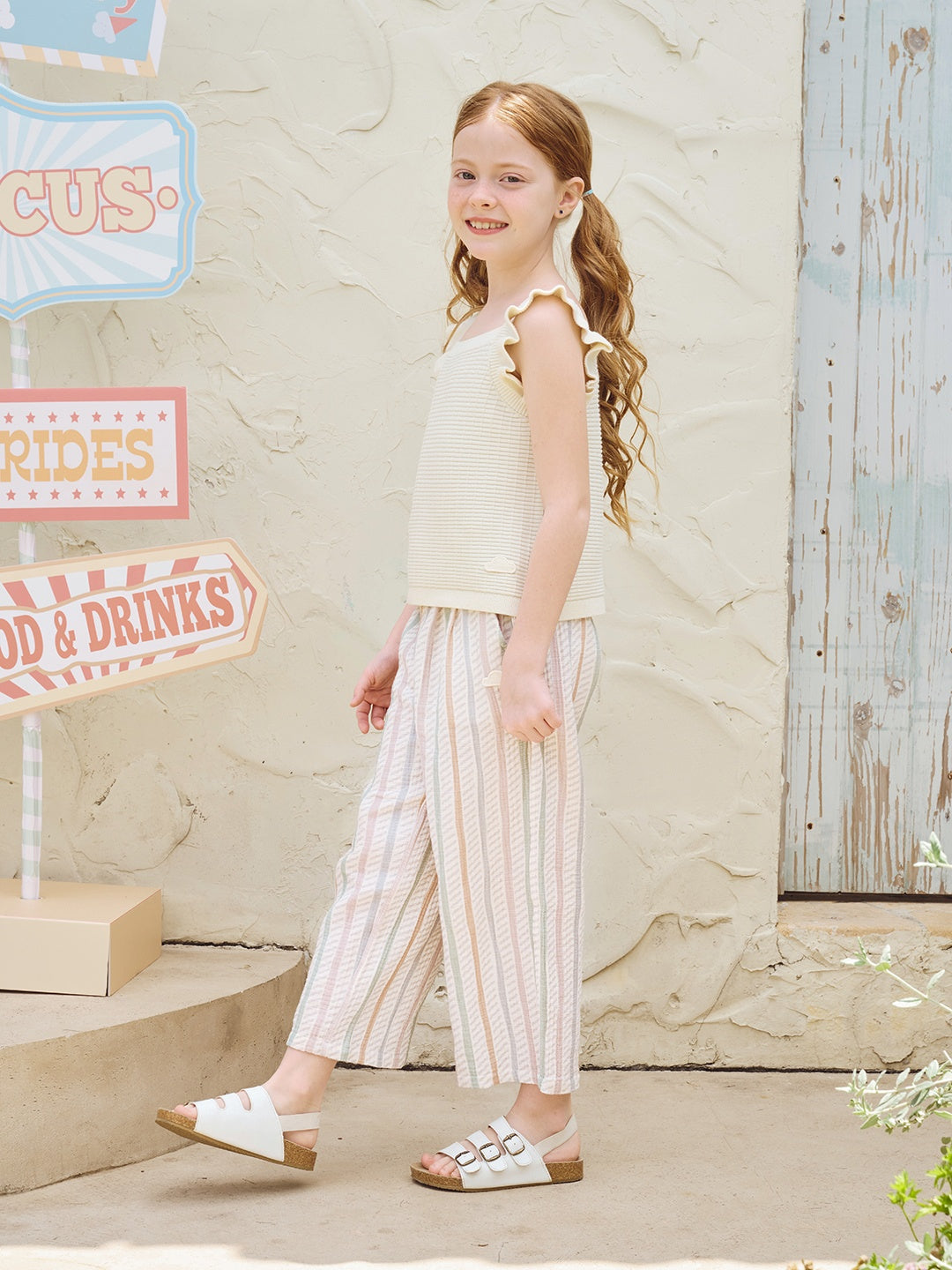 Wrinkled Muslin Wide Leg Pants