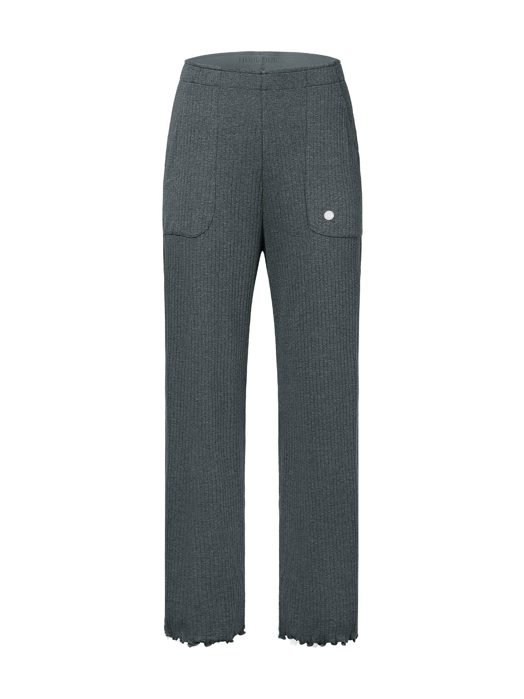 Rib Knit Women's Wide Leg Pants