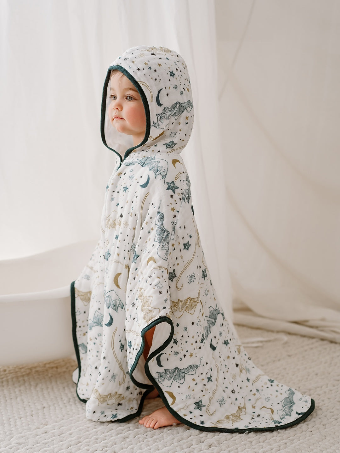 Organic Muslin Bath Poncho