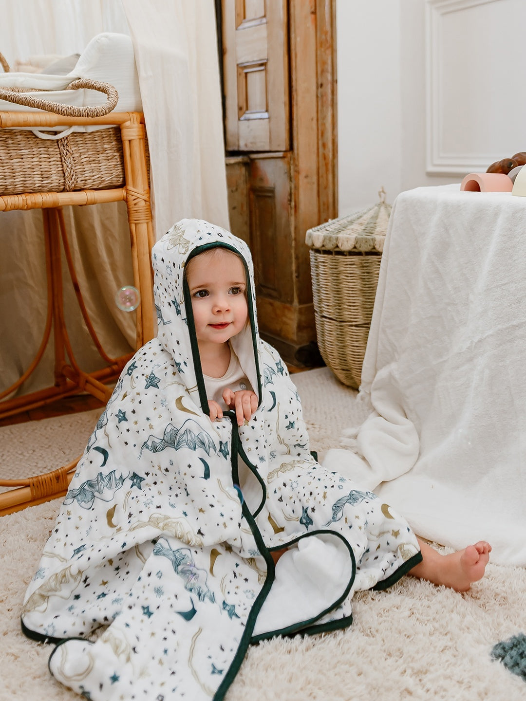 Organic Muslin Bath Poncho