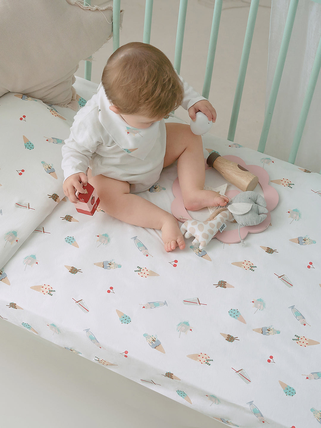 Waterproof Cotton Jersey Crib Sheet