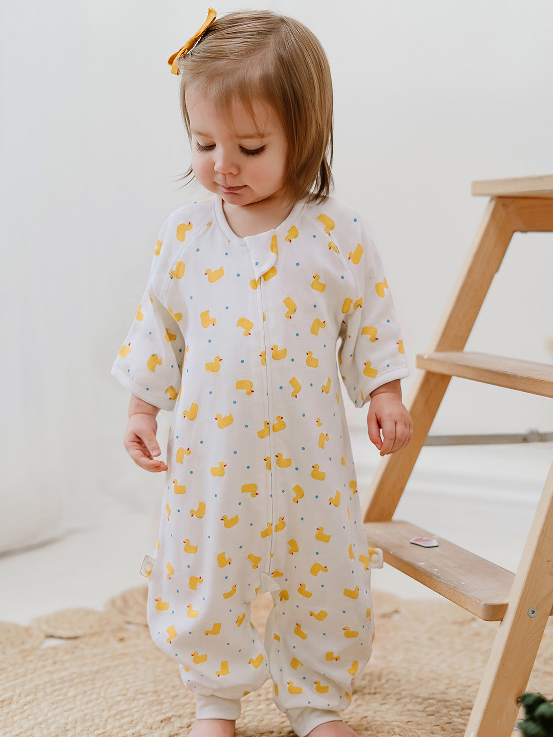 Bamboo Pima  Cotton Muslin Half Sleeve Footed Sleep Bag 0.25TOG