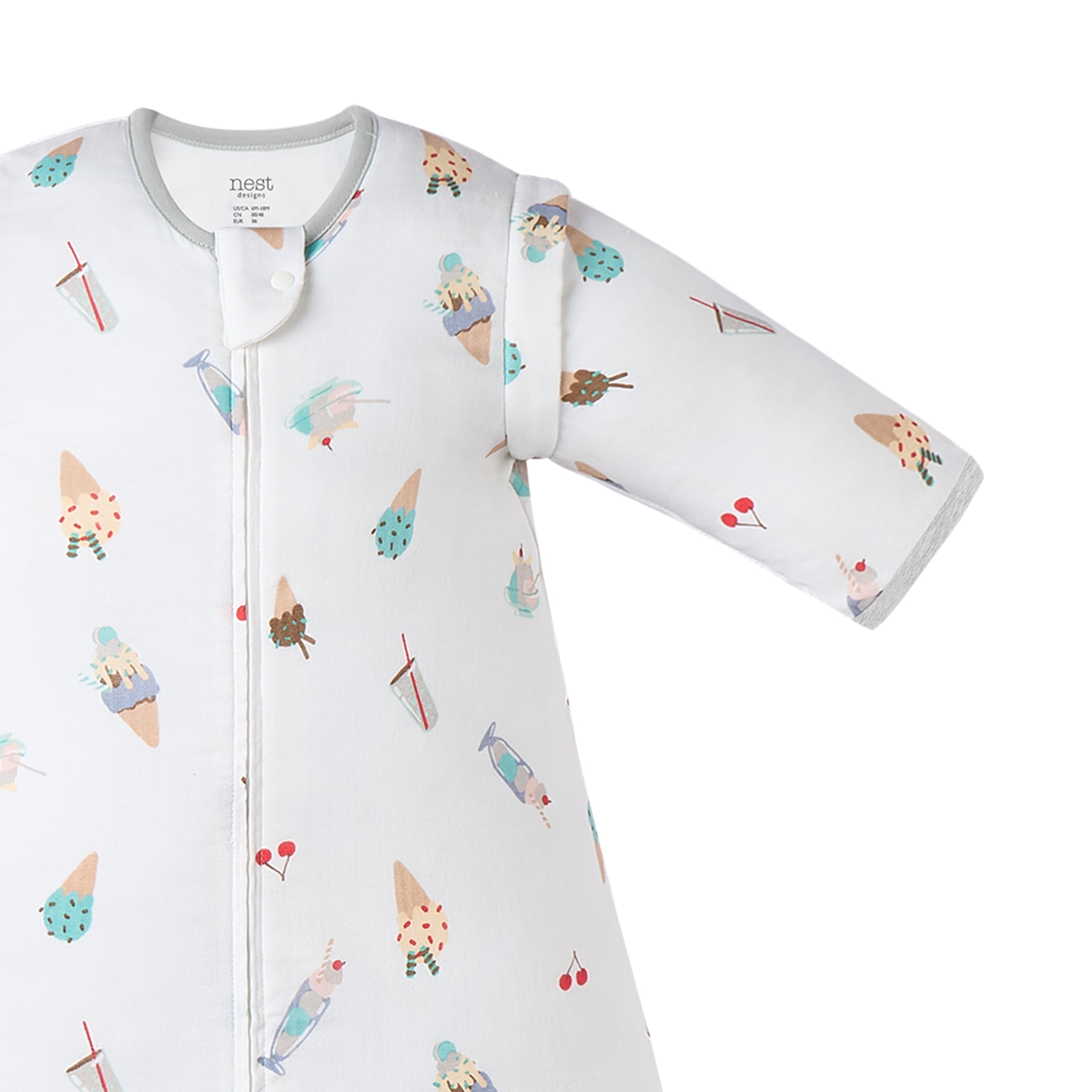 Bamboo Muslin Removable 3/4 Sleeve Sleep Bag 0.6 TOG