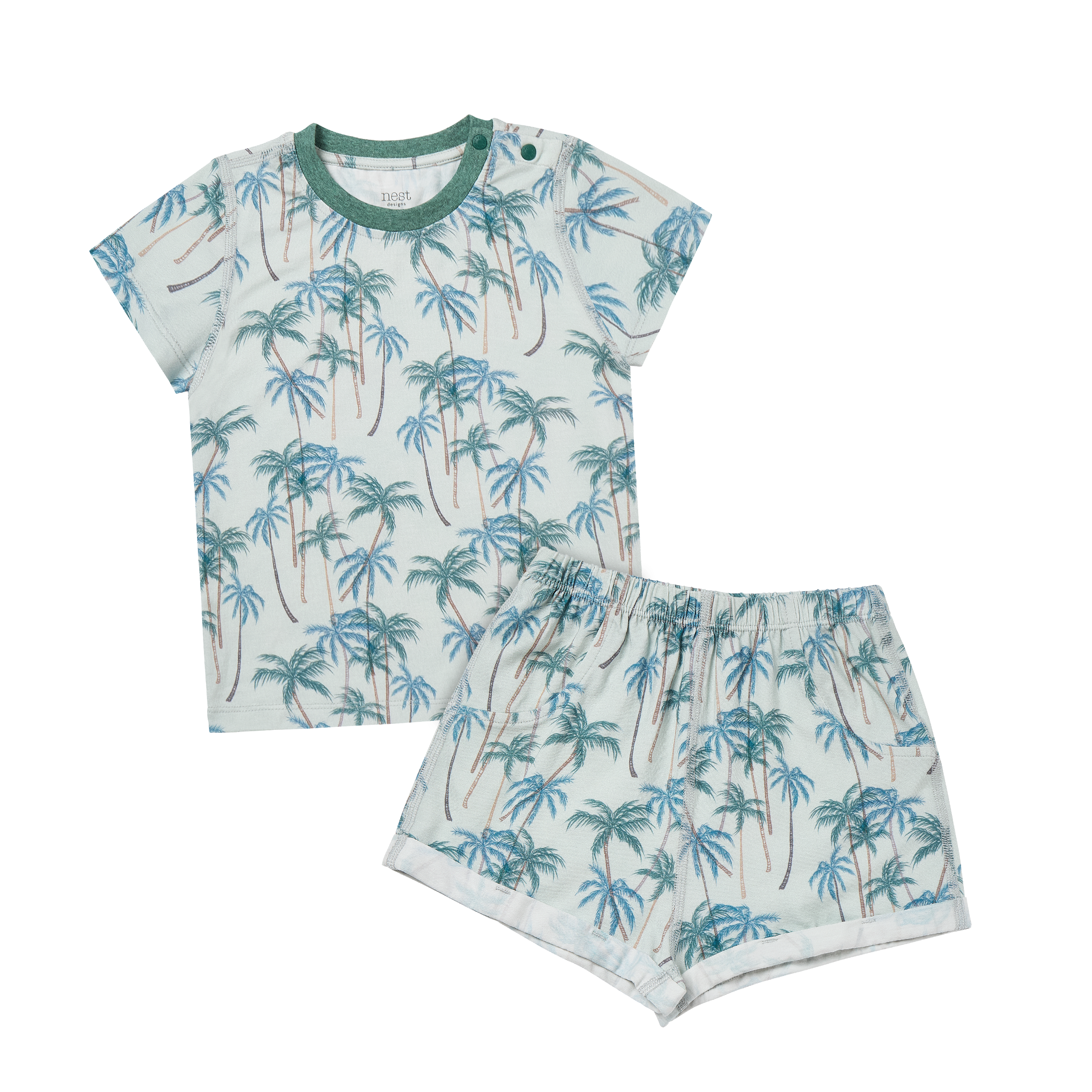 Avocado Bamboo Stretch Jersey Short Sleeve PJs Set