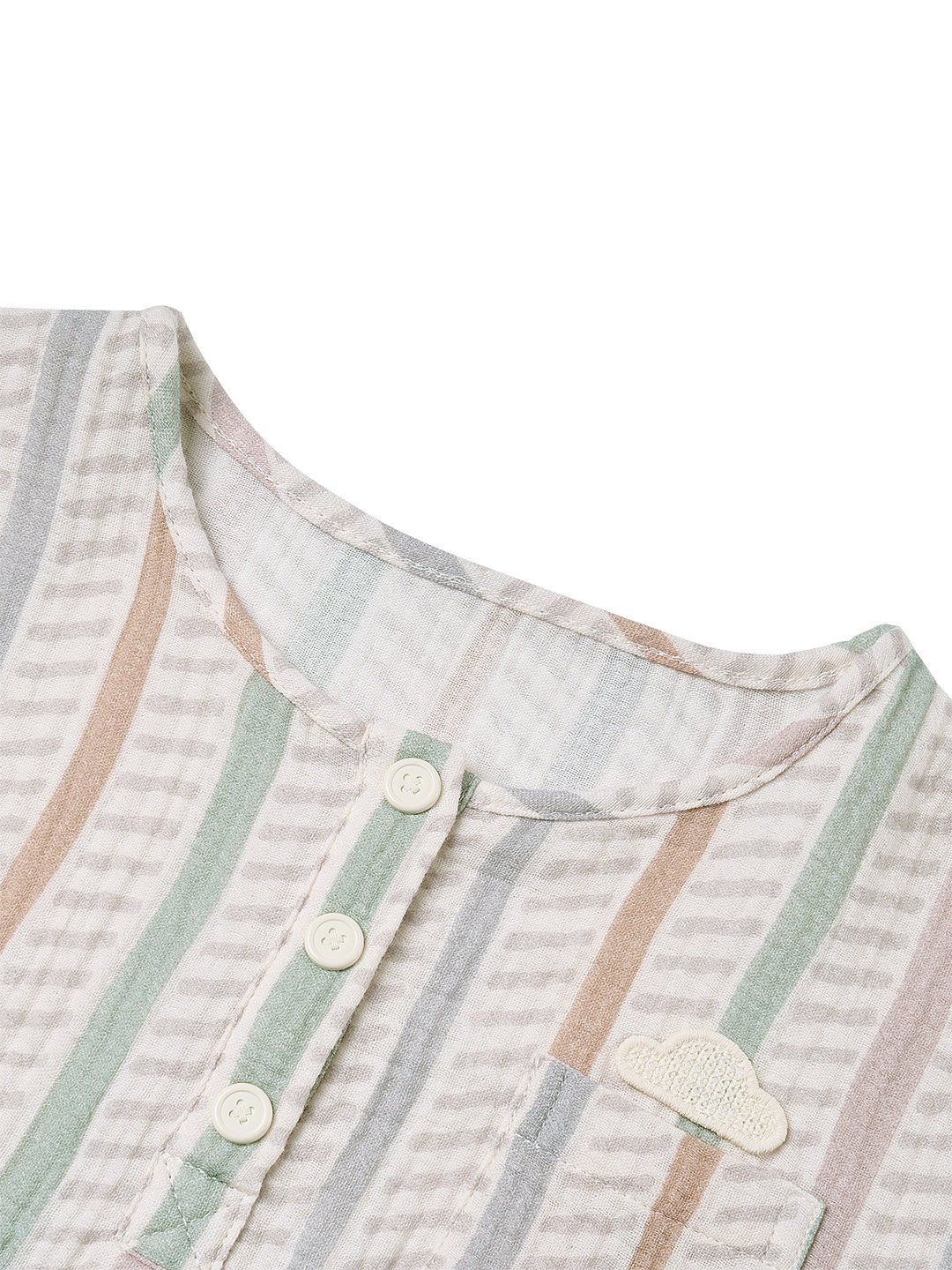 Wrinkled Muslin Henley Shirt