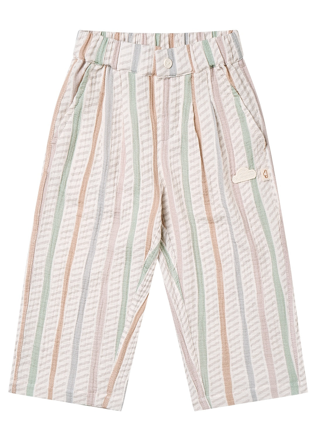 Wrinkled Muslin Wide Leg Pants