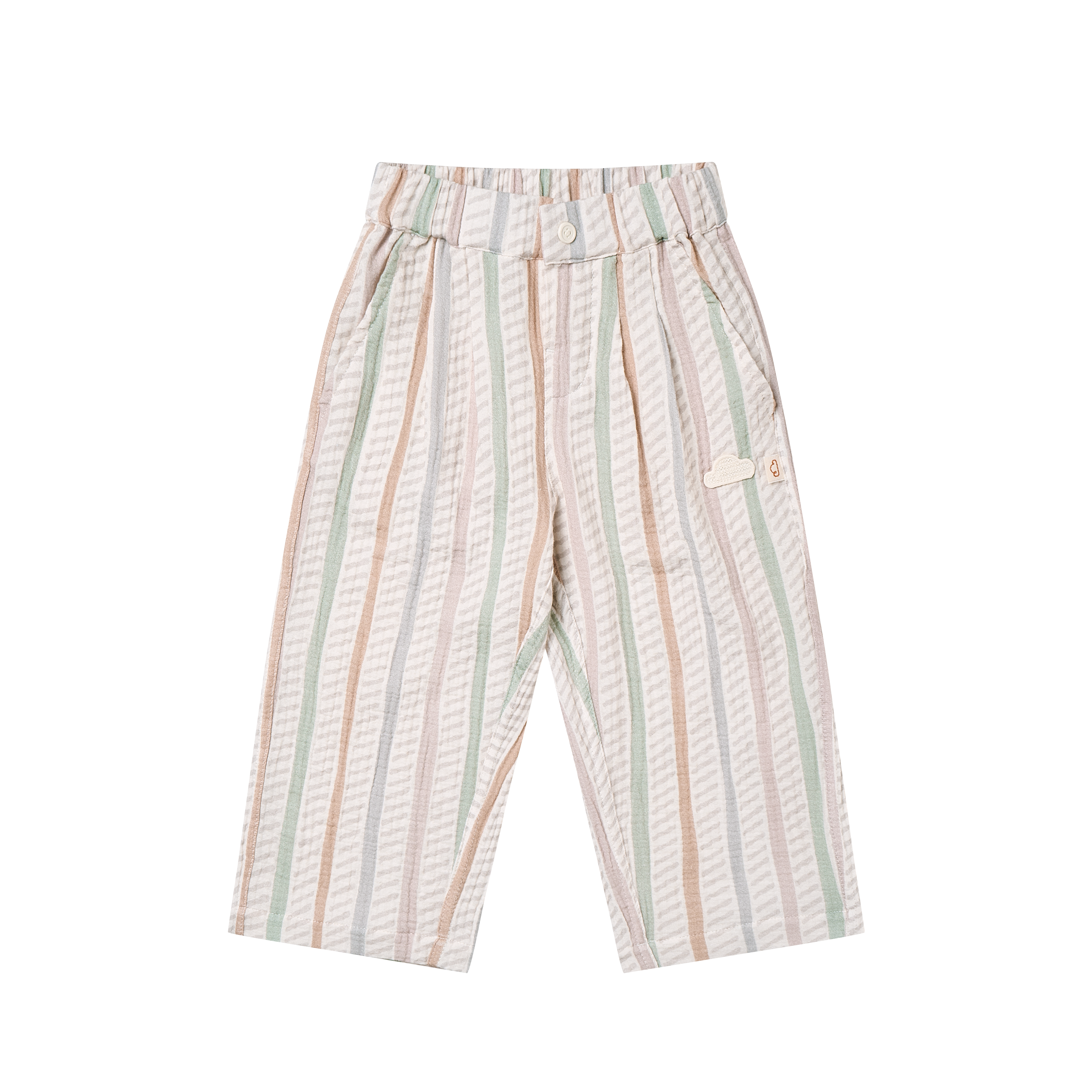 Wrinkled Muslin Wide Leg Pants