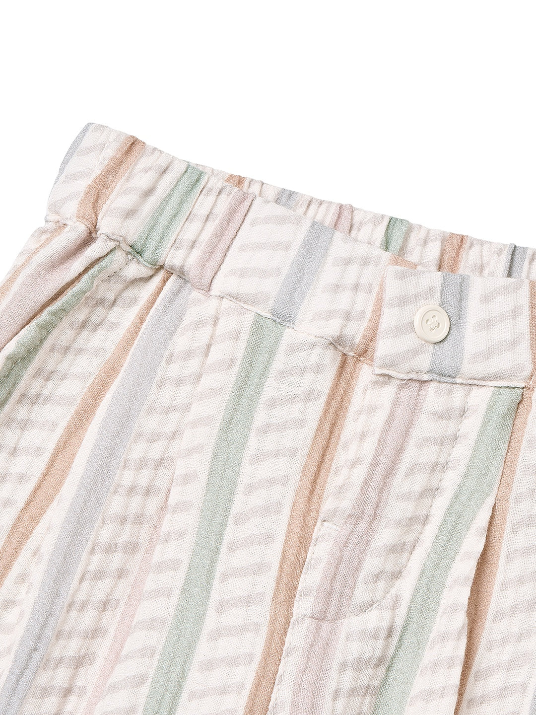 Wrinkled Muslin Wide Leg Pants