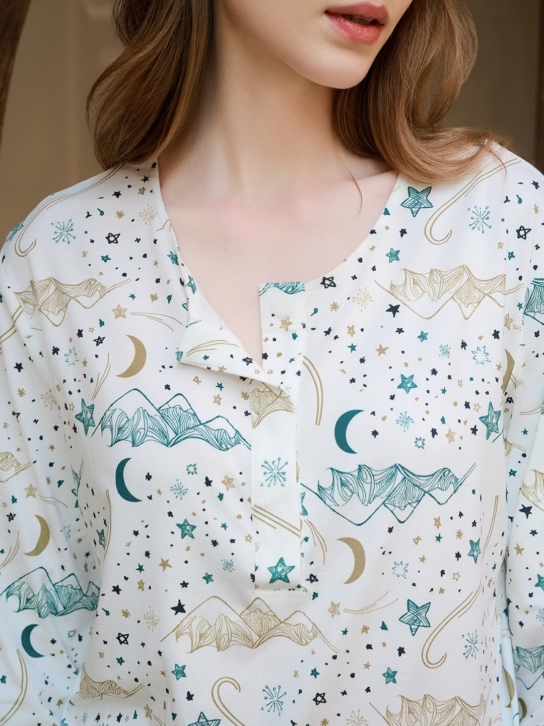 Combed Cotton Interlock Long Sleeve Nursing PJ Set