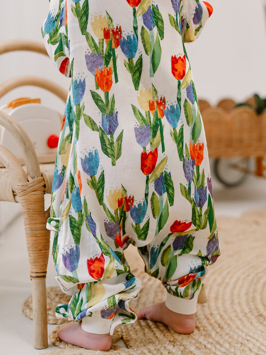Bamboo Pima  Cotton Muslin Half Sleeve Footed Sleep Bag 0.25TOG